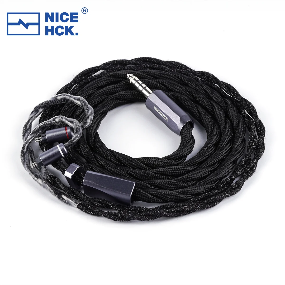 NICEHCK Engr.DragonScale câble en quantité limitée argent paladium alliage carbone nanoparticles plaqué fil IEM 2 broches OFC 4.4mm prise