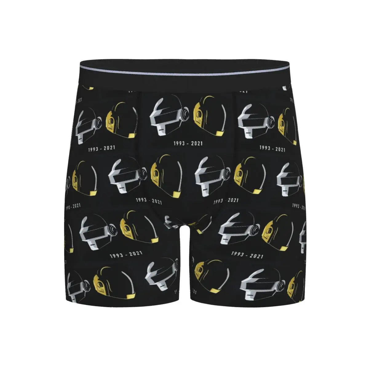 

Long Boxer Underpants Shorts Daft Punk Electronic Music Band Tribute Helmet Art Panties Men Comfortable Underwear for Homme Man