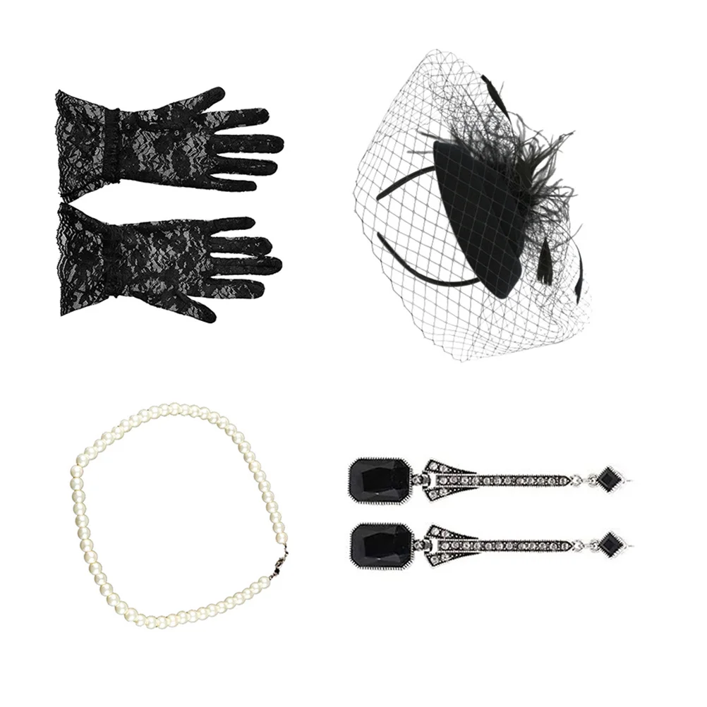 1 مجموعة 1 مجموعة اكسسوارات شعر الزفاف الشاش غطاء الرأس ديكور أنيق أزياء أغطية الرأس لحفل الزفاف التصوير قفاز