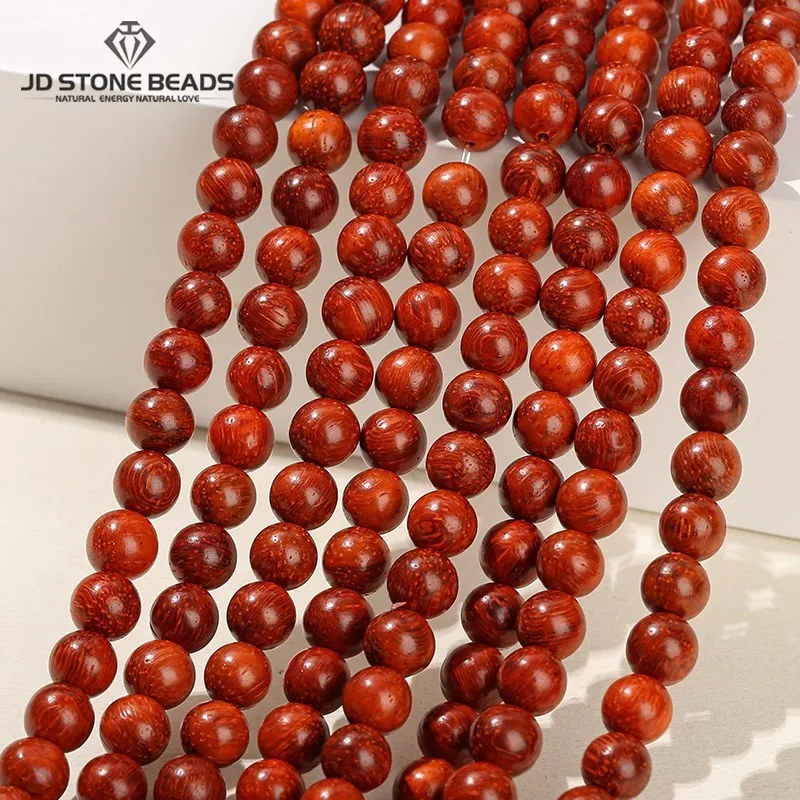 Natural Wood Bead Red Rosewood Round Buddha Bead 6 8 10mm Pick Size For Jewelry Making Diy Necklace Bracelet Accessory 15