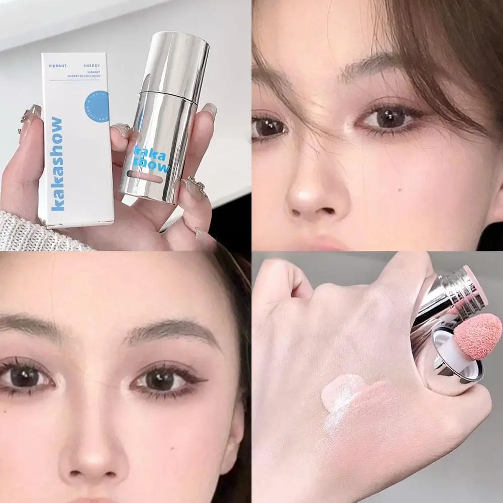 Pennello in spugna di ispirazione coreana, fard liquido, duraturo, traspirante, idratante, fard per guance, illumina il contorno del trucco del viso