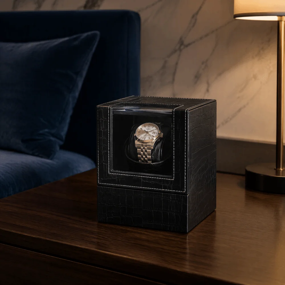 Silent Motor Single Watch Winder Storage Wooden Automatic Watch Winder Watch Display Ultra Quiet Mechanical Watch Winder