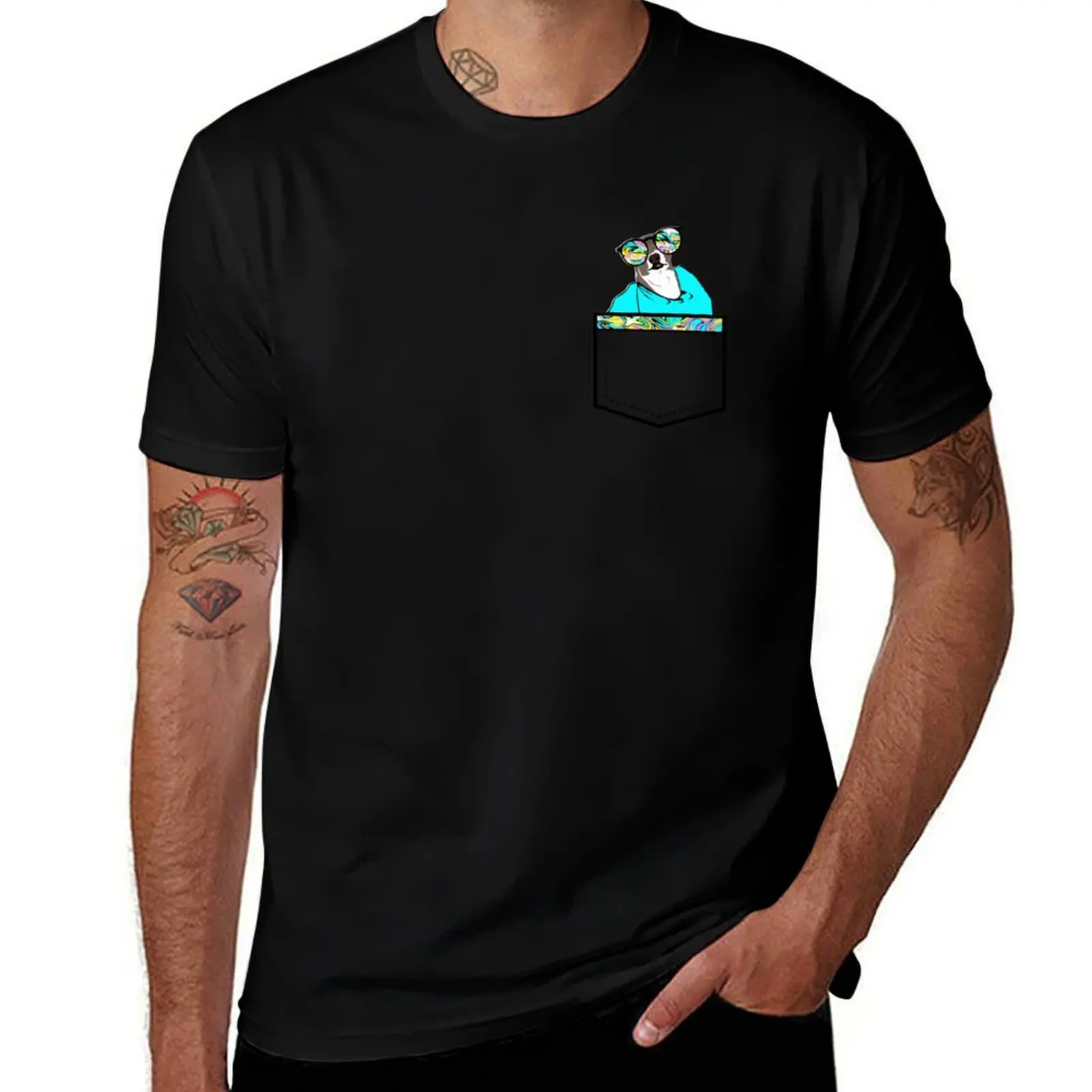Pocket Kermit T-Shirt Trendy Casual Short Sleeve Shirt T-Shirt