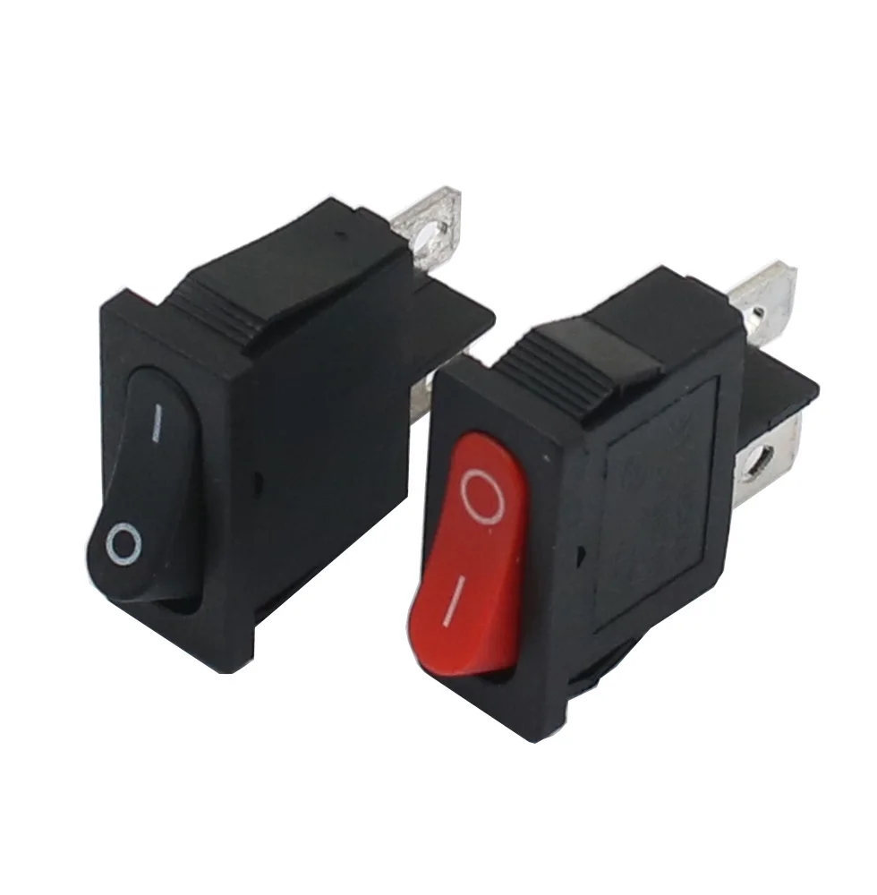 

5 PCS/Lot KCD1 21X9.5mm 2Pin 2 Position Rocker Switch Snap in ON-OFF Black Red White Push Button Boat Switch 6A 250V/10A 125V