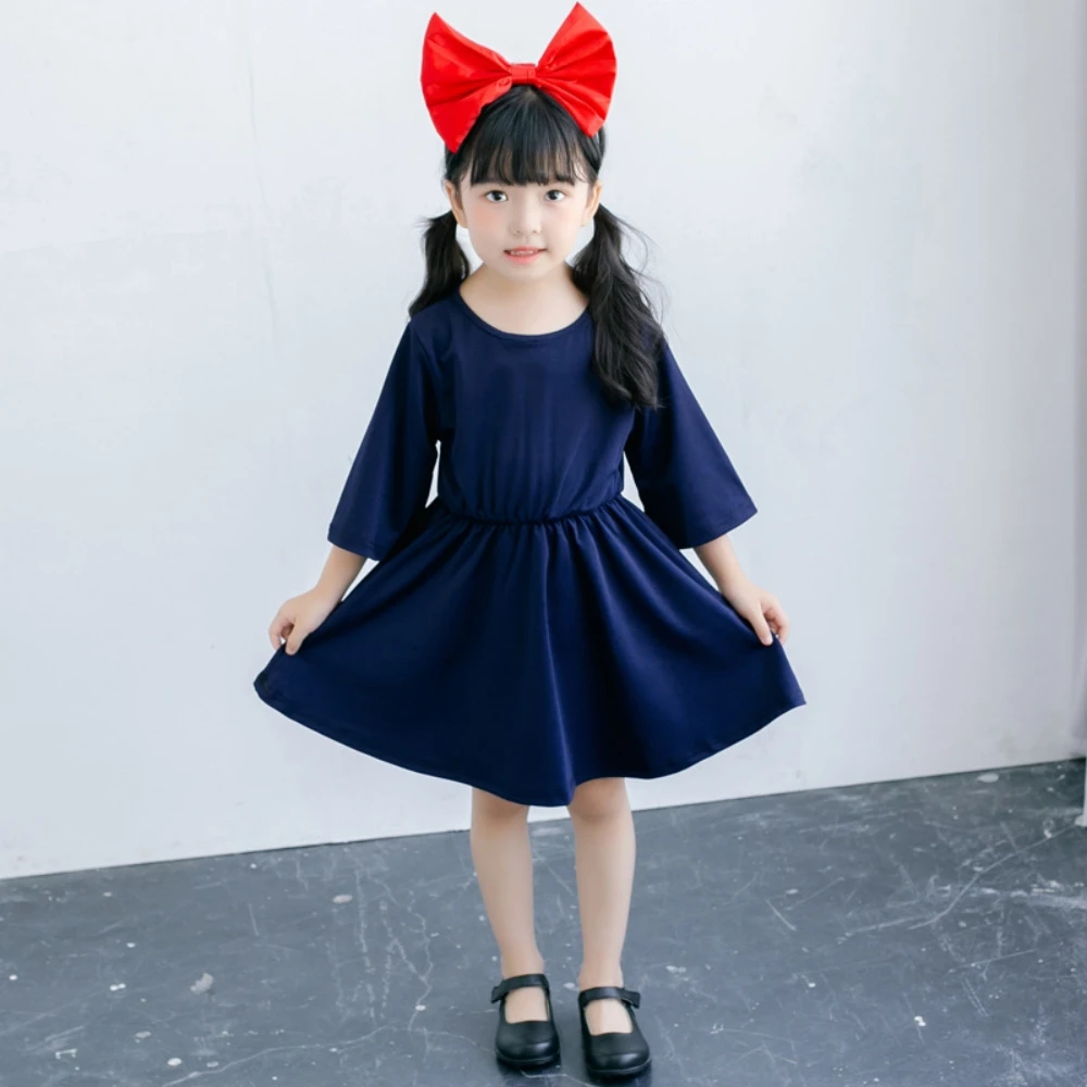 زي الهالوين للأطفال؛ ملابس الأطفال؛ ساحرة صغيرة؛ فستان توصيل المنزل؛ كوسبلاي ميازاكي؛ زي أداء كيكي؛