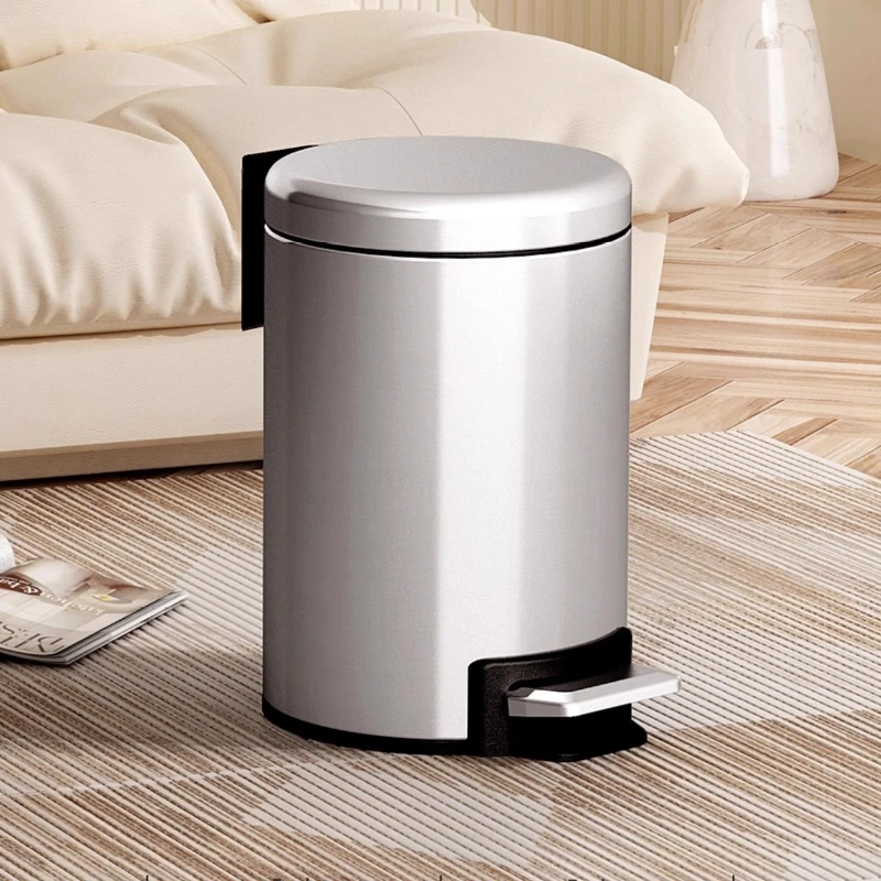 

Мусорный бак из нержавеющей стали, туалетные мусорные баки, кухонный круглый большой роскошный мусорный бак, бытовой контейнер для утилизации мусора