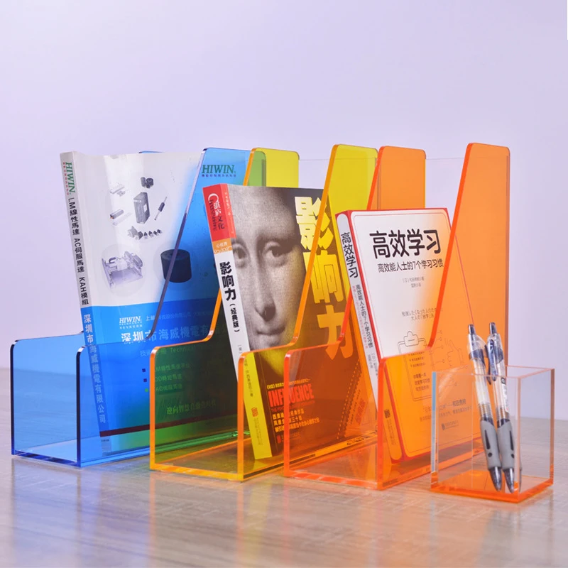 Color Desk Paper Organizer Tray Acrylic File Storage Case Stackable Document Organizer Office for A4 Paper Holder,Magazine