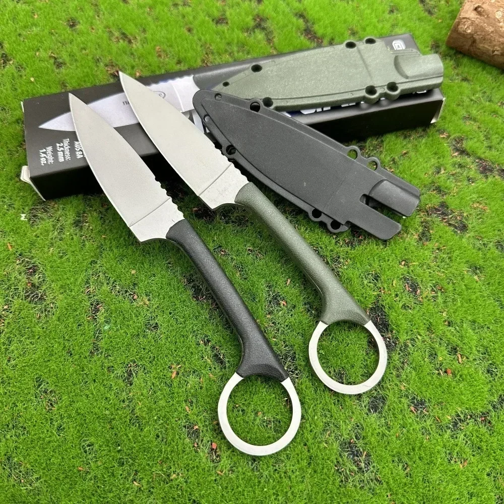 

20AZ Птица и игра МИНИ-фиксированное лезвие из бисера, нейлоновая ручка из АБС-пластика, безопасный нож для шеи, нож для выживания на открытом воздухе, режущий инструмент EDC