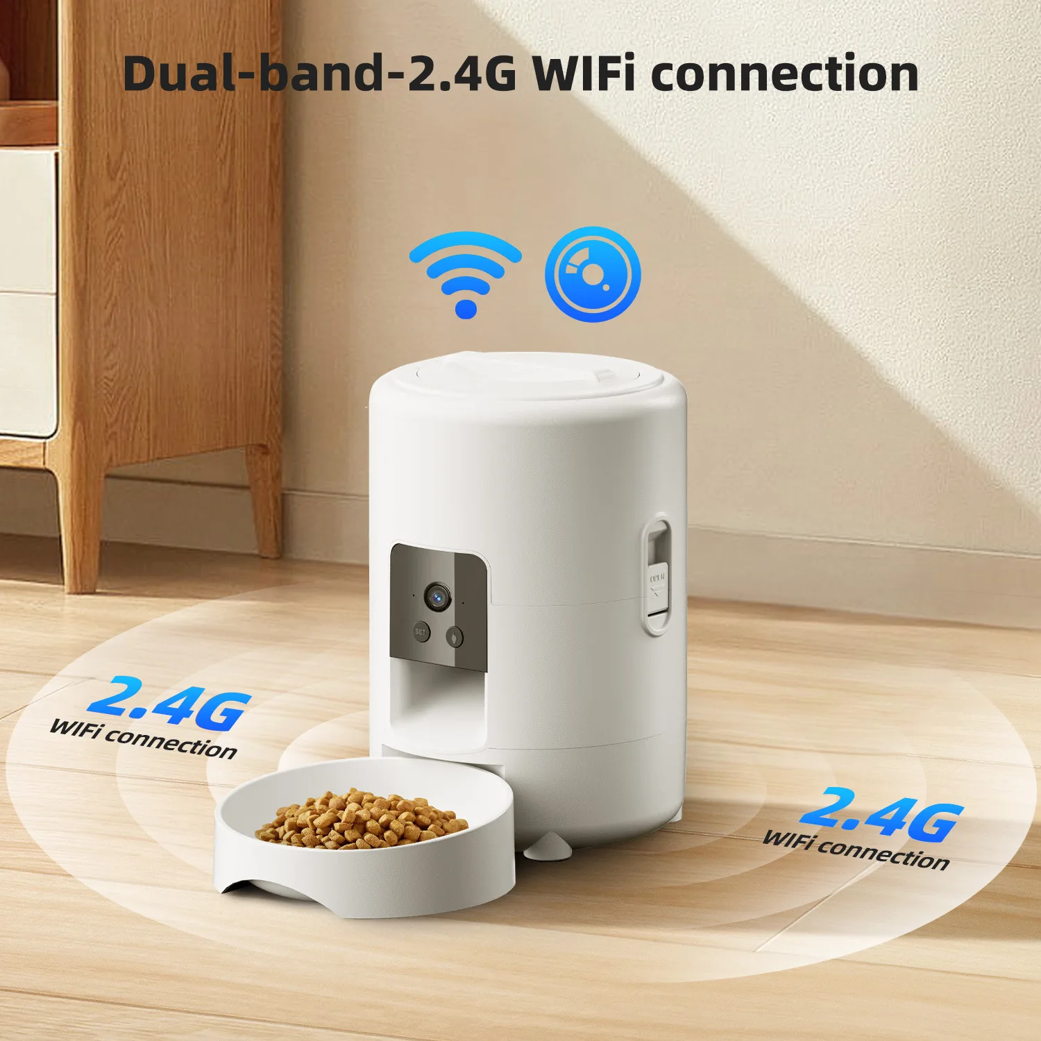 hit productFor Pet Smart 2L Dog & Cat Food Feeder with Wi-Fi Timer Detachable Design Factory Direct Sales