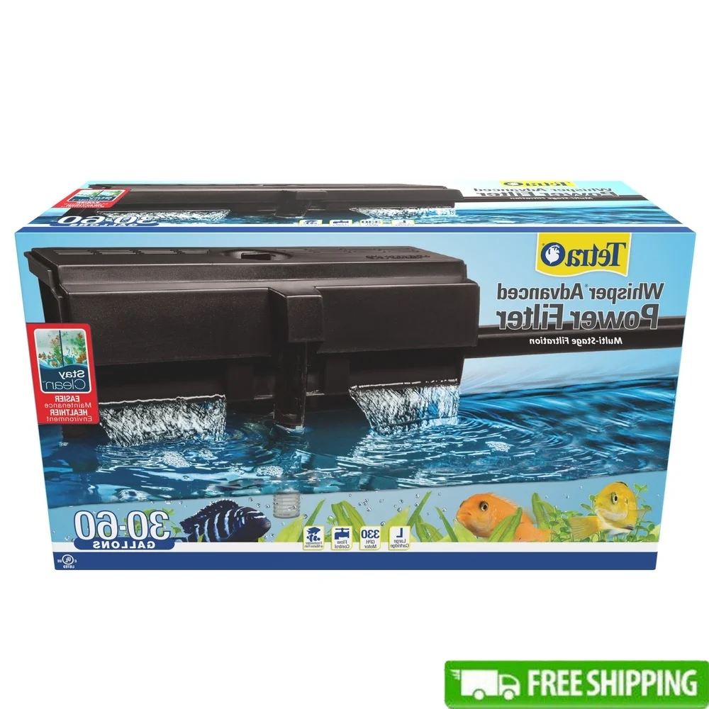 

Whisper Power Filter 30-60 Gallon Aquariums Dual-Sided Mesh Ultra-Activated Carbon Bio-Foam Filtration Technology Odor Removal