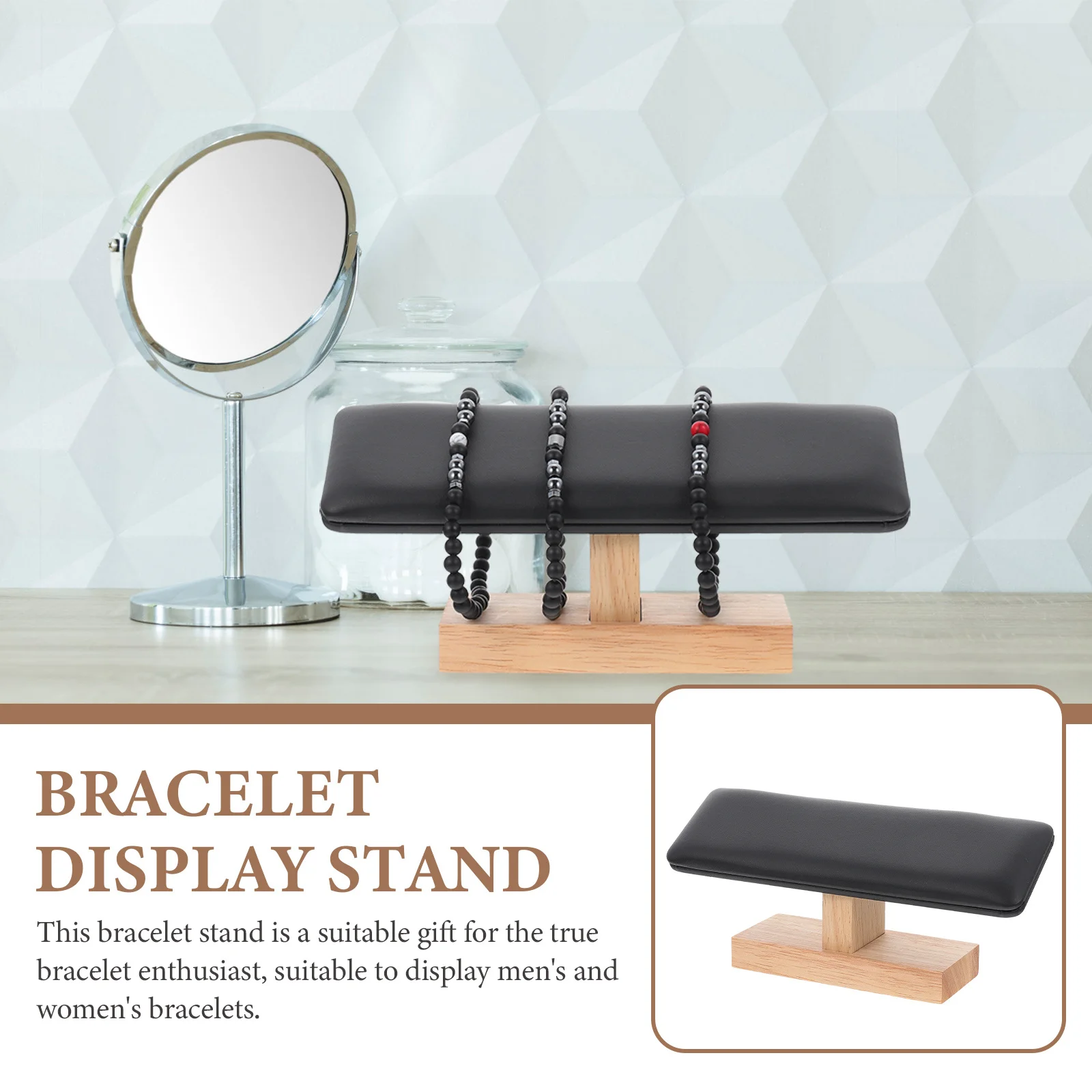 Bracelet Display Stand Wooden Resistant Bracelet Holder Showcase Bangle Organizer Jewelry Rack Watch Rack