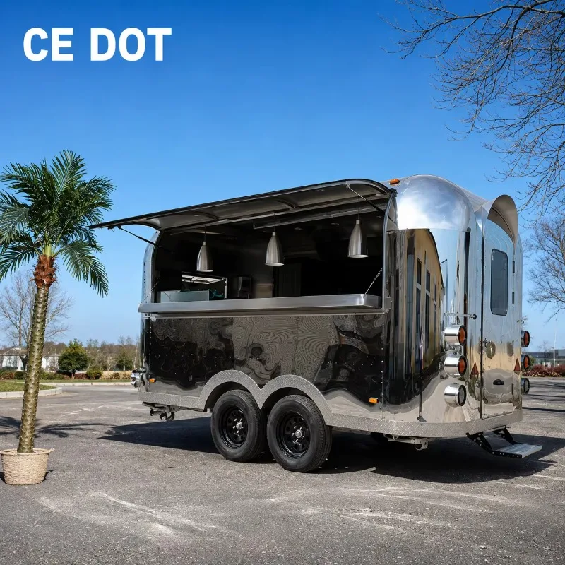 2026 Etodevice 13ft Custom 304 Stainless Steel Food Trailer, Full Kitchen Equipment For Mobile Catering Business