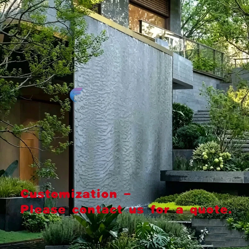 custom.Indoor Waterfall Wall Feature LED Steel Wire Mesh Glass Room Dividers Hotel Garden Decoration