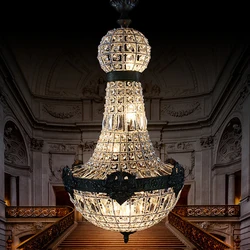 European Luxury Hotel Villa Crystal Chandelier Home Apartment Living Room 6 Lights E27 Socket Large Crystal Branch Chandelier