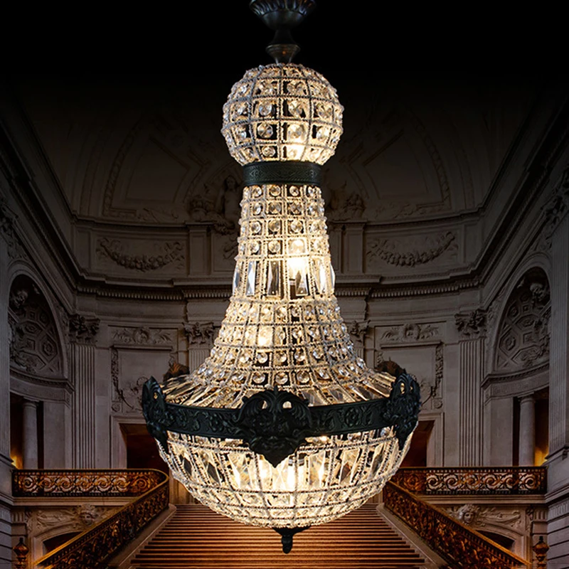 European Luxury Hotel Villa Crystal Chandelier Home Apartment Living Room 6 Lights E27 Socket  Large Crystal Branch Chandelier