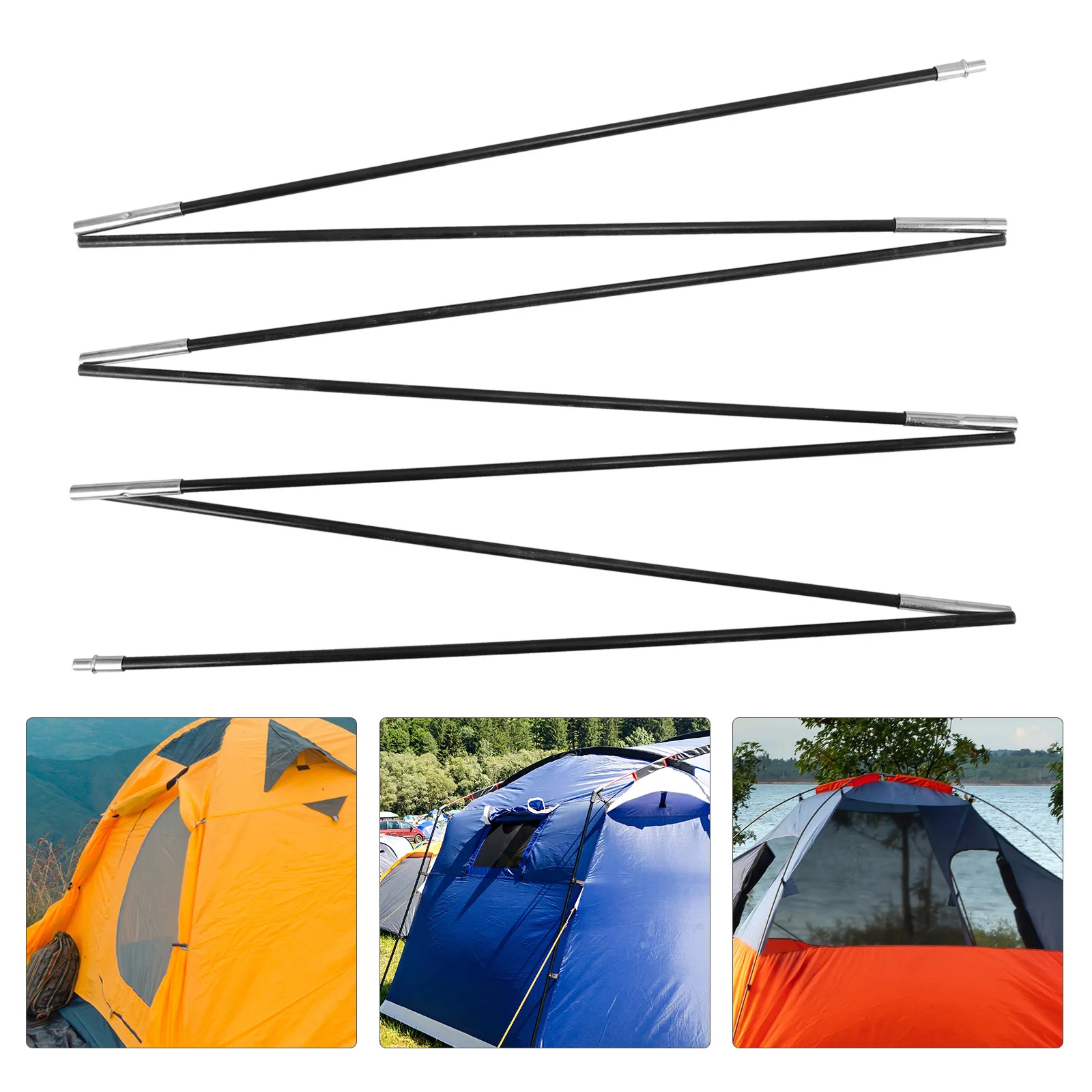 

2 Pcs Tent Pole Accessories Replacement Fibreglass Poles Camping Fiberglass Rod Awning Tarp Individual