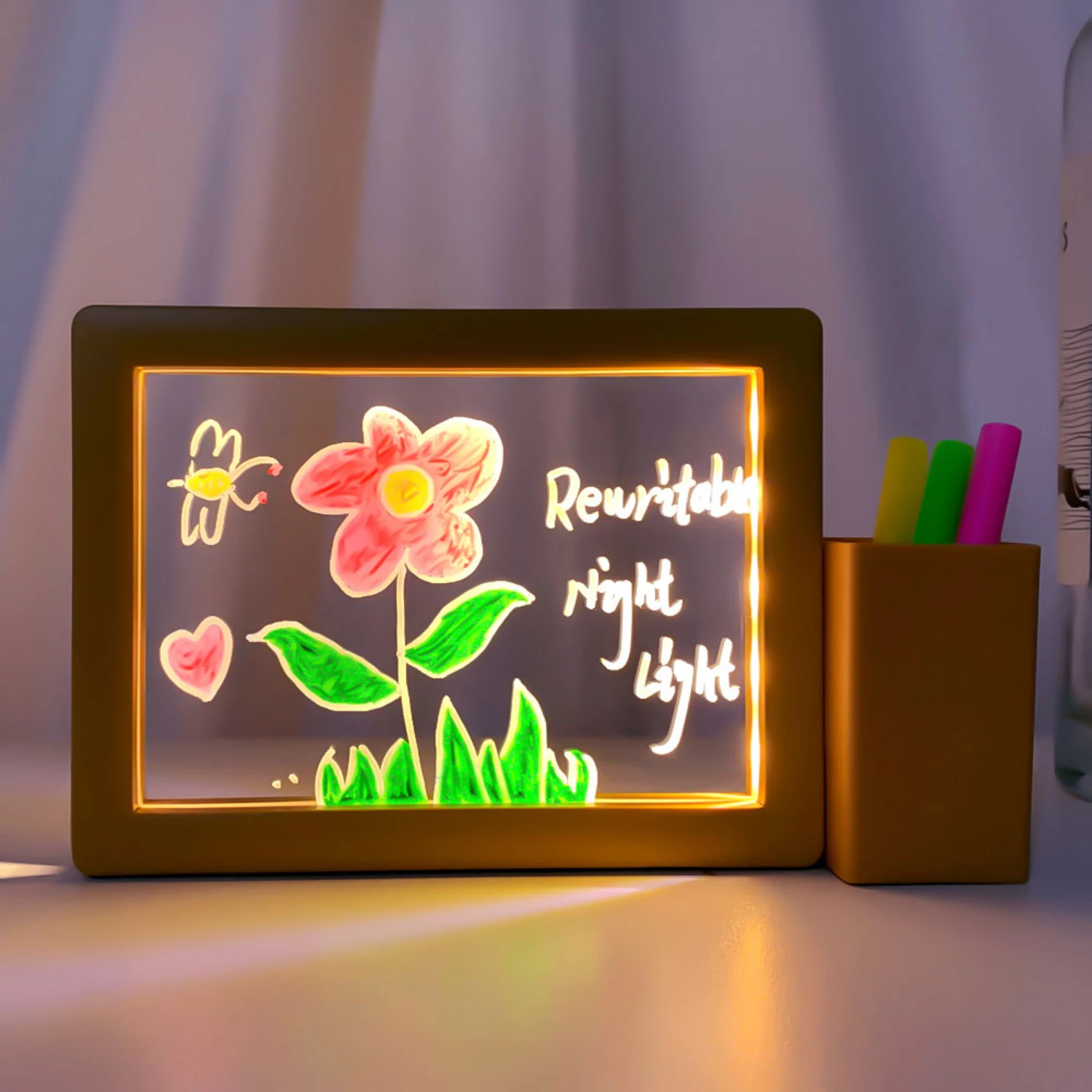

Перезаписываемая доска для сообщений, ночные светильники, USB прозрачная акриловая доска-напоминание, настольные лампы, милый декор для комнаты, украшение для рабочего стола, подарки