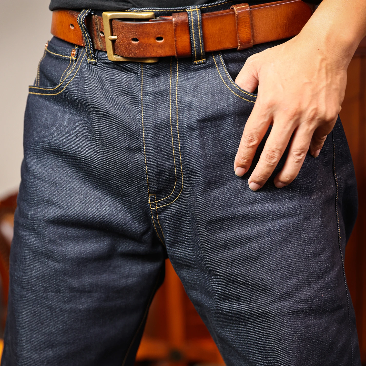 MAUHOSO Men's Original Fit Jeans