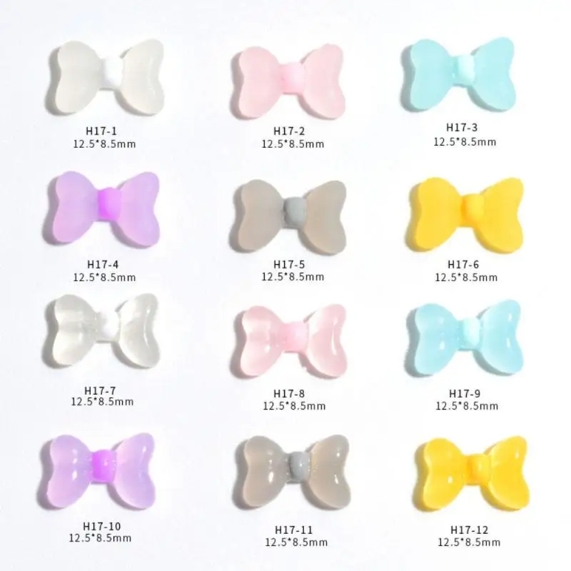 ตกแต่งศิลปะเล็บเจลลี่โบว์การ์ตูนน่ารักเครื่องประดับเล็บสีสันสดใสเสน่ห์เล็บอุปกรณ์ทำเล็บพลอยเทียม