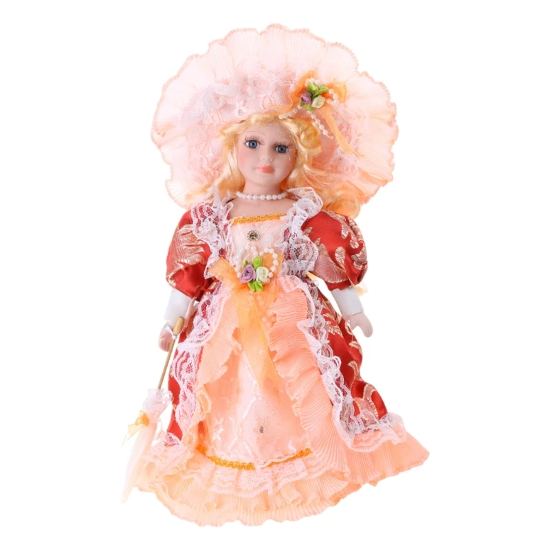 

Handmade European Porcelain with Elegant Gowns for Adult Kids Home Table Collectable House Decors N84E