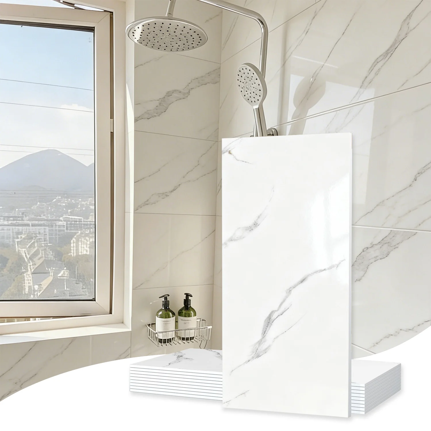 10-50pcs Luxury Faux Marble Foam Texture Stickers - Easy to Peel  Stick Waterproof  Oil-Resistant, Perfect for Decorating Homes