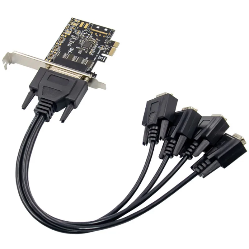 PCIE AX99100 1 Out 4S DB-9 Pin RS232 Serial Port Card Industrial Serial COM1 Port Expansion Card for PC