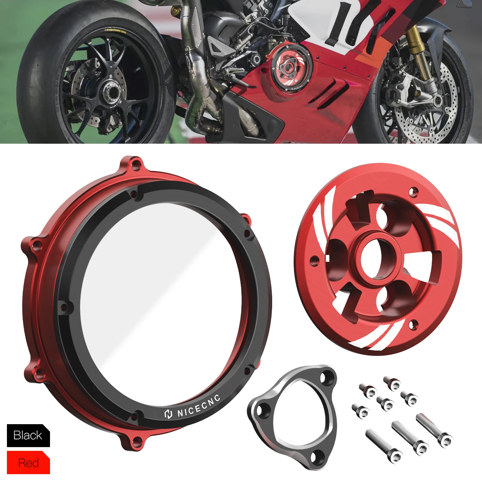 

Для Ducati 955 Panigale V2 2020-2024 прозрачная крышка сцепления для Ducati 1299 Panigale/S 2015-2017 1199 Panigale R 2013-2017