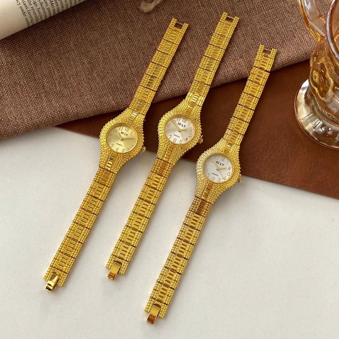 Женские часы, новые винтажные брендовые часы с ремешком из сплава, женские часы-браслет, элегантные золотые женские часы с круглым циферблатом, наручные часы Reloj Mujer
