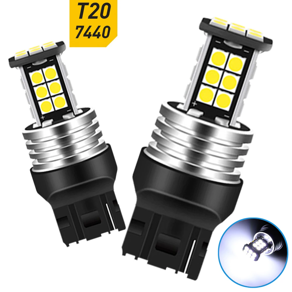 

2 шт. T20 W21W 7440 7440NA 7505 Светодиодный Canbus Резервный фонарь заднего хода DRL Лампа указателя поворота Диодная лампа Moto Дневные ходовые огни DC 12 В