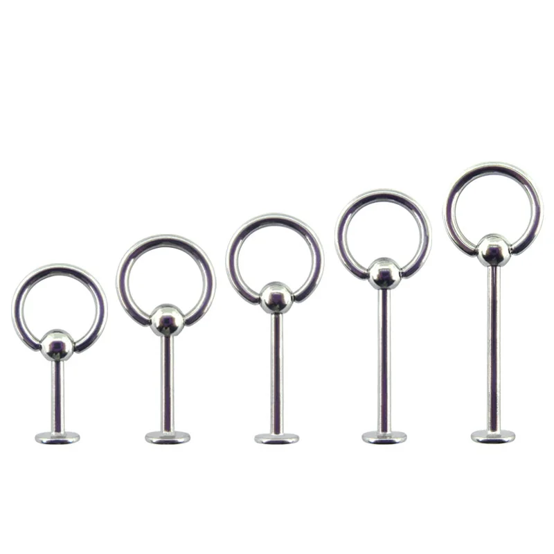 2 Pieces hoop ring ball Labret Ring Stainless Steel Lip rings Face Ring dimple Rings Tragus Helix Body Piercing Jewelry