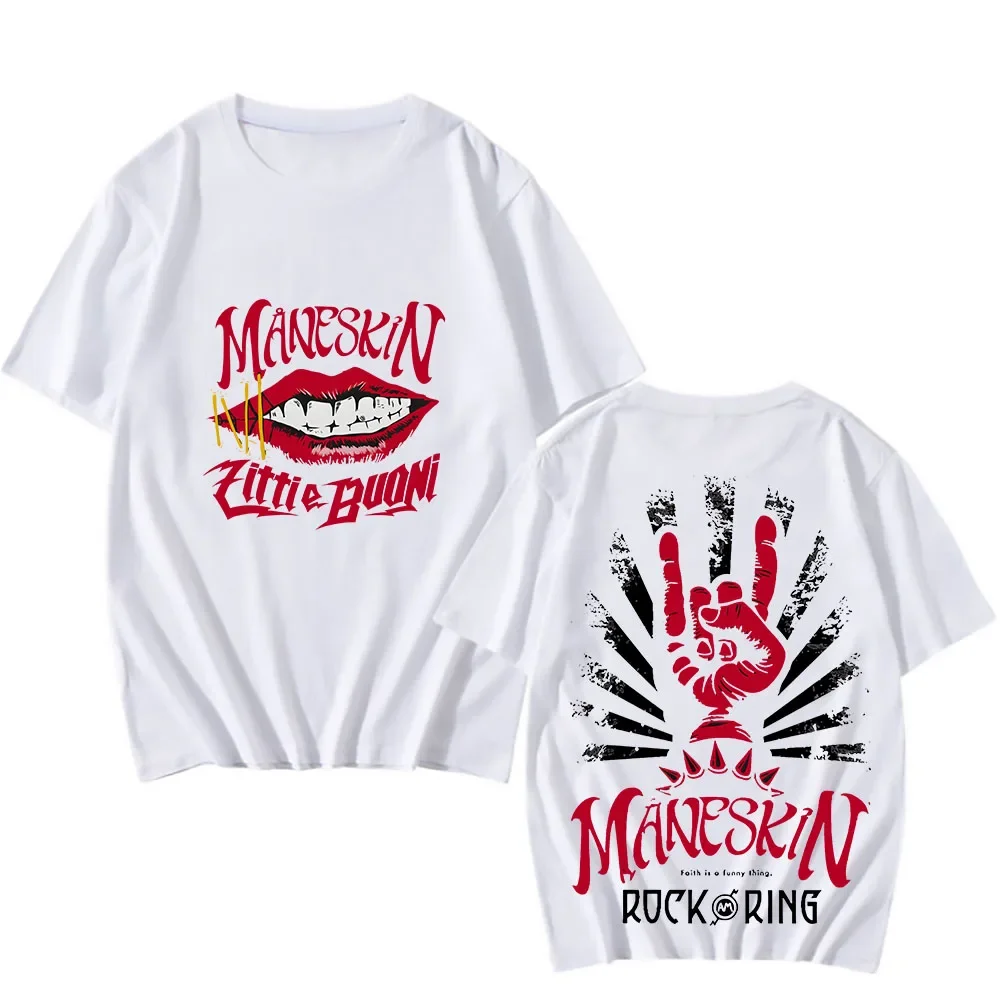 Maneskin Best Rock Am Ring Song Music T-shirts Short Sleeve Gothic High Quality Tees Top Graphic Printing Comfortable Soft Tops