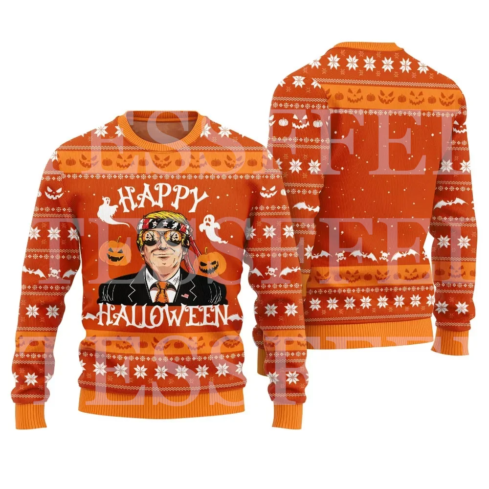 Halloween pies kot niedźwiedź bawełniany świąteczny brzydki sweter z dzianiny Vintage sweter zimowy Retro z długim rękawem 3DPrint Casual Harajuku A