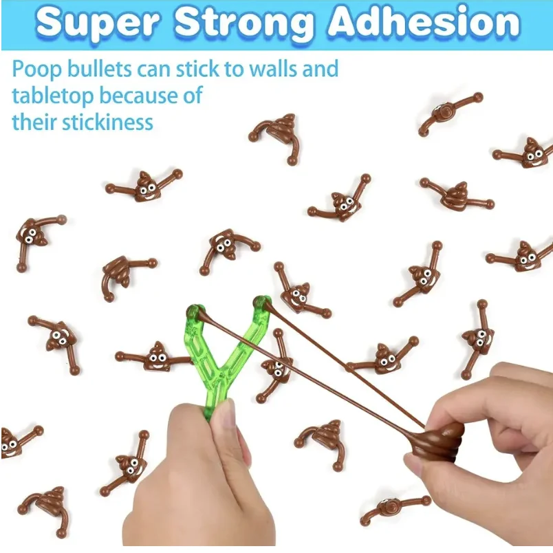 20 Stück Fun Poop Shooter Spielzeug Schleuder Streich Wettbewerb Stressabbau Kinderparty Rabatt klebriger Hocker lustiger Erwachsener Geburtstag