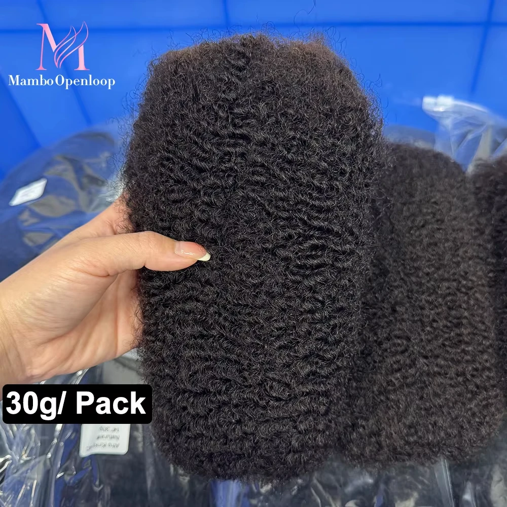 شعر بشري برازيلي طبيعي أفريقي غريب لتضفير Locs حزمة شعر ريمي 30 جرام/الحزمة بدون لحمة QVR 4C أفرو غريب 10-18 بوصة #1