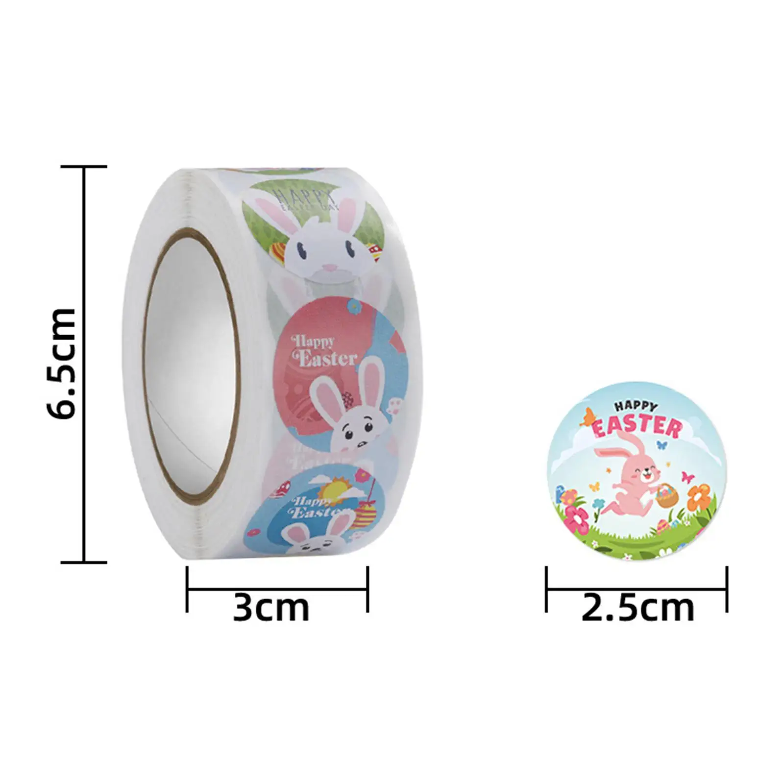 2X 500Pcs Easter Stickers Paper Tags for Festival Present Package