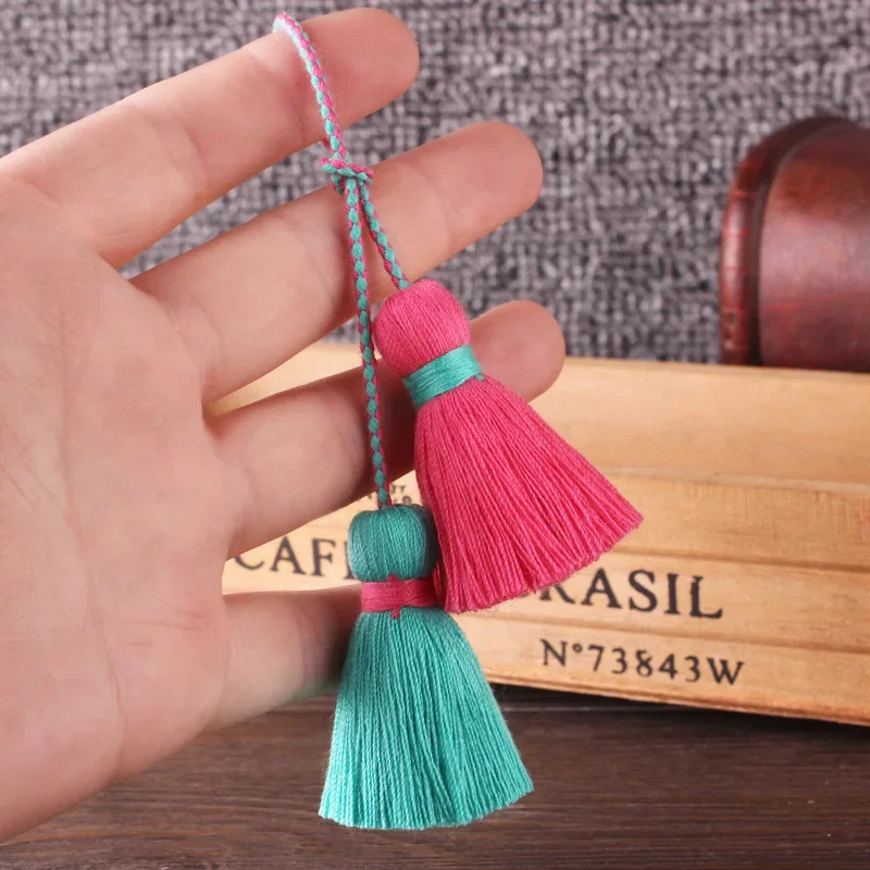 1Piece Two Color Matching Double Head Conjoined Fringe Handmade Clothing Handbag Curtain DIY Decorative Craft Tassel Pendant