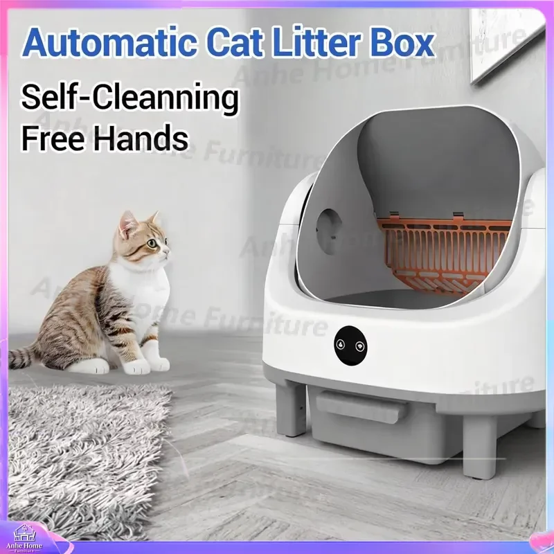 Automatic Self-Cleaning Cat Litter Box Open Top Design with App Control Safety Sensors Extra Large Capacity for Multiple Cats