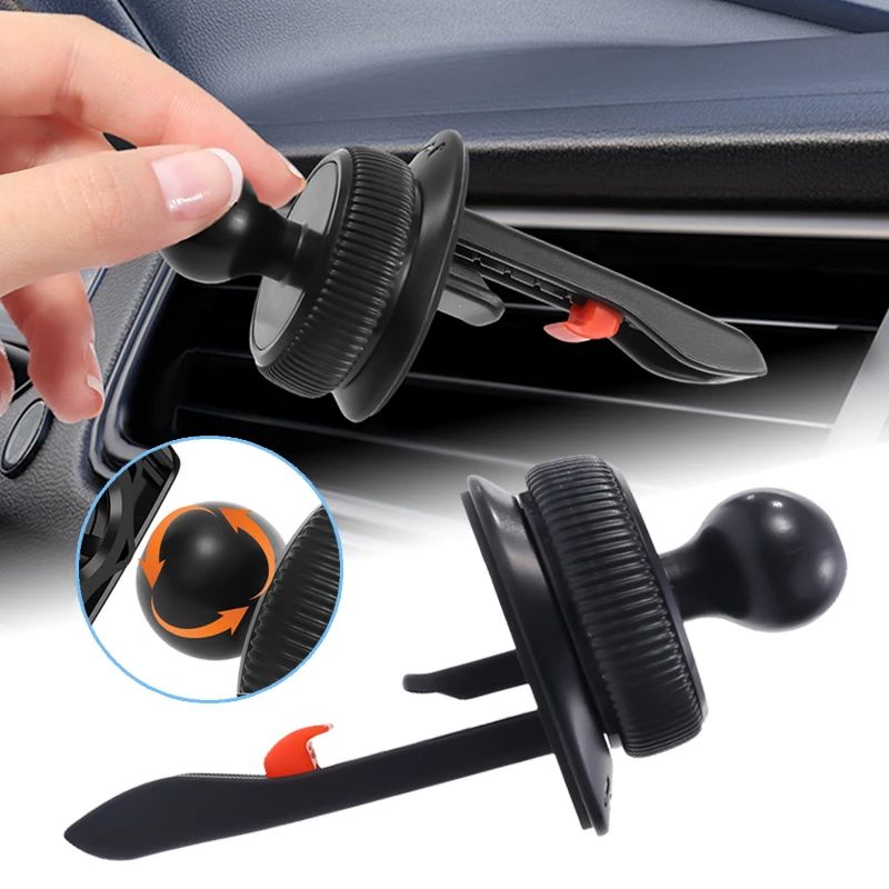 17mm Ball Head Base for Car Phone Holder Universal Car Air Vent Phone Bracket Rotatable Adjustable Auto Air Outlet Holder Clips