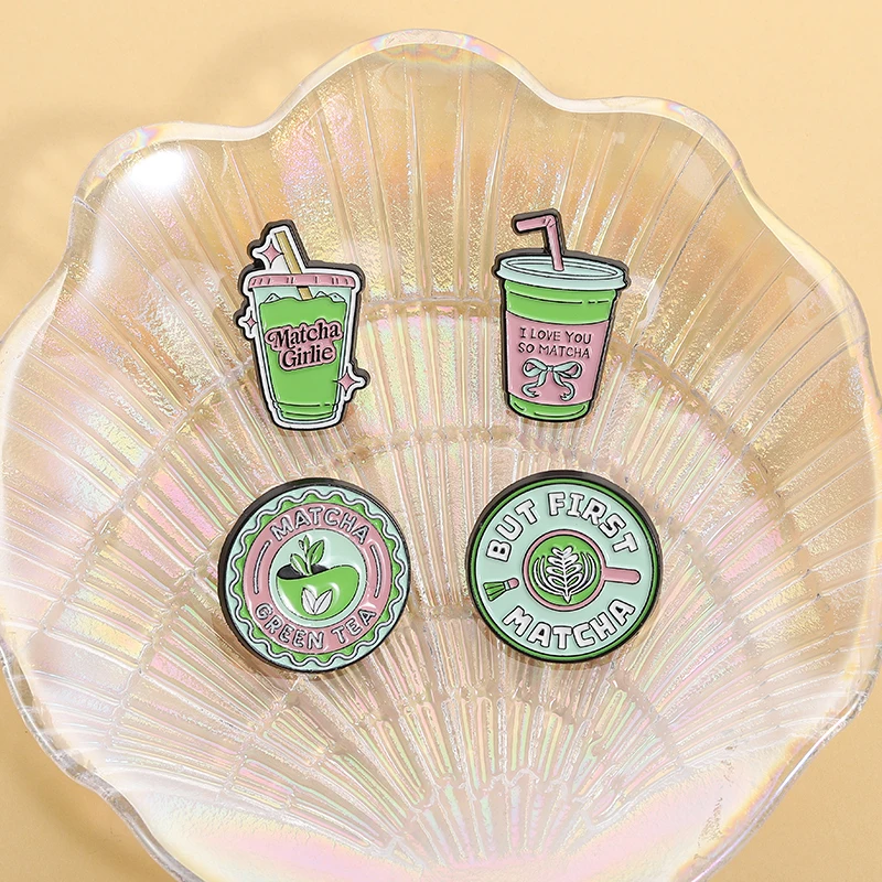 ماتشا بناتي المينا دبابيس أحبك جدا ماتشا دبابيس معدنية موضة شارة التلبيب على ظهره الملابس والمجوهرات هدية للأصدقاء