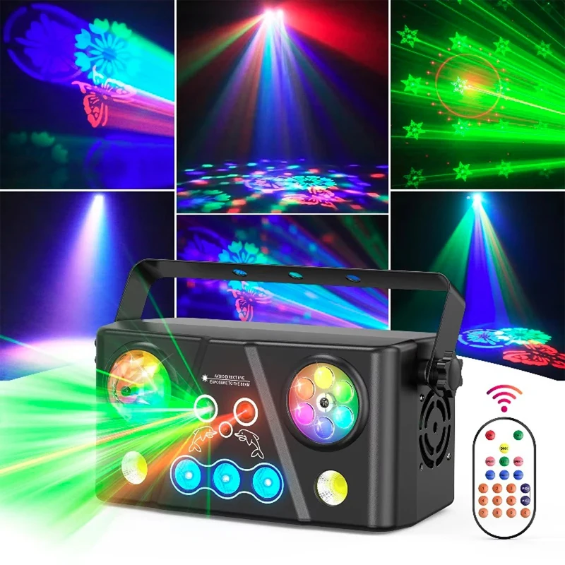 RGB Animatie Beam Scanner Podium 5 IN 1 Effect Laserlicht Projector DJ Disco Bar Club Party Dance Bruiloft Kerst Effect Show Lamp