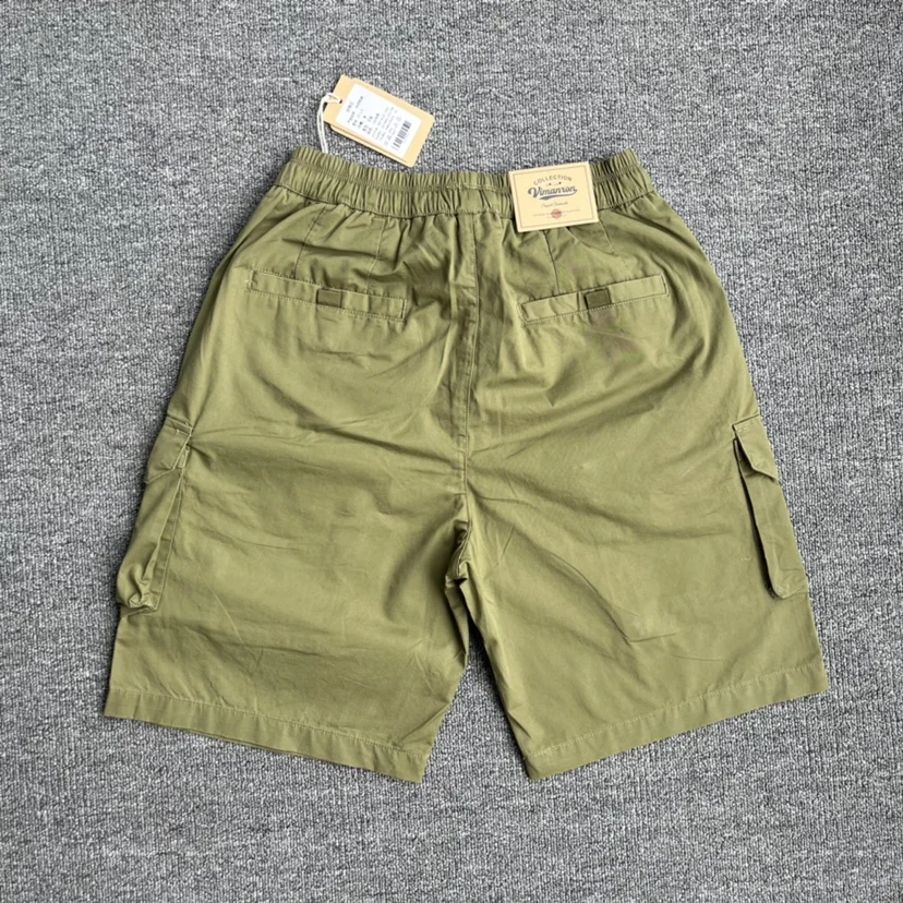 100% Cotton Washed Summer Thin Shorts for Men Retro Harajuku Fashion Loose Straight Workwear Multi 3D Pockets Cargo Half Pants