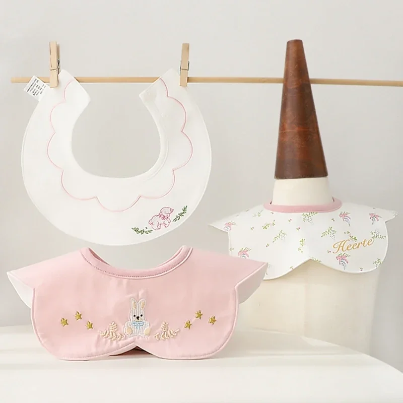 

Cotton Drool Bib Class A Waterproof Bib 360 Degree Rotating Eating Bag Newborn Drool Bib Bib