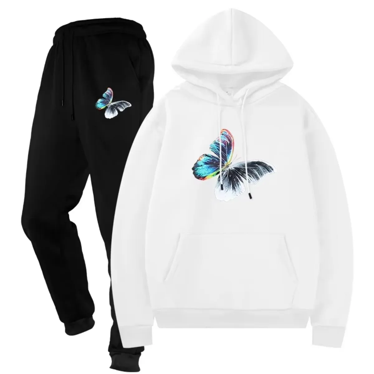 

Мужская новинка 2025 года, хлопковая спортивная одежда, состоящие из 2 предметов, брюки на шнурке, спортивная одежда для бега, мужская спортивная одежда с капюшоном, осенняя спортивная одежда с капюшоном