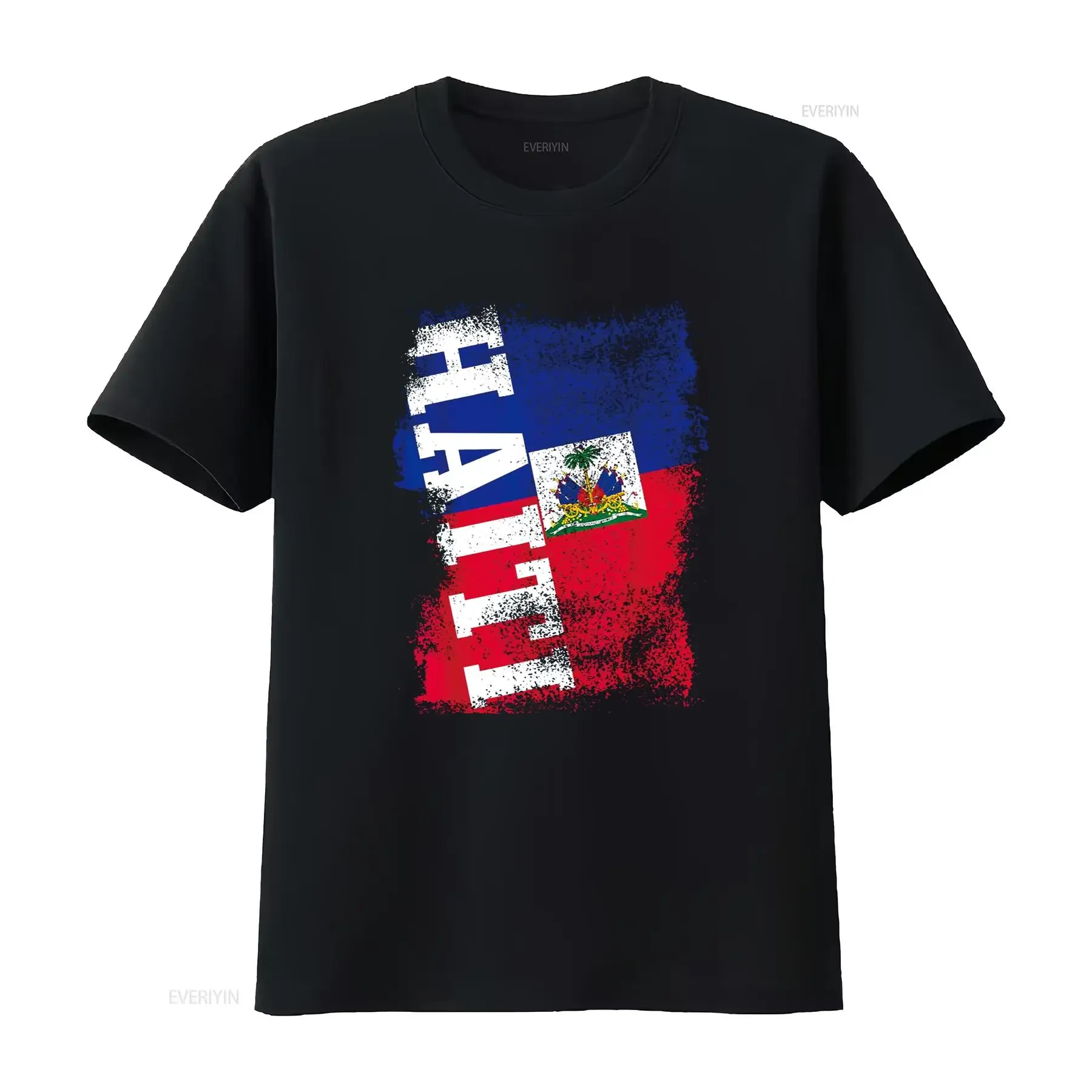 Haiti Flag Haitian Pride Vintage T Shirt vintage Washed graphic streetwear Comfortable Top For Everyday Wear Casual
