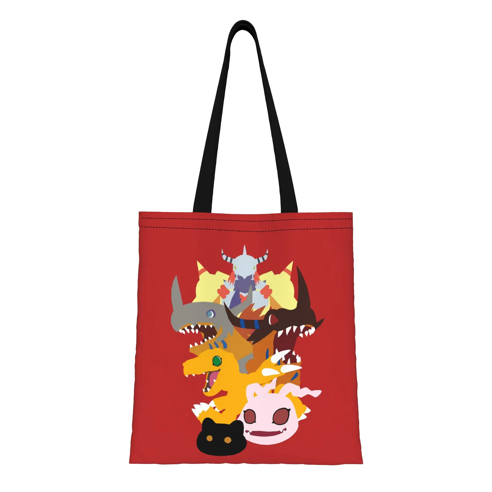 Agumon Evolution 2 BANDAI Digimon Canvas Tote Bag Perfect for Outdoor Women's Top-Handle Bags