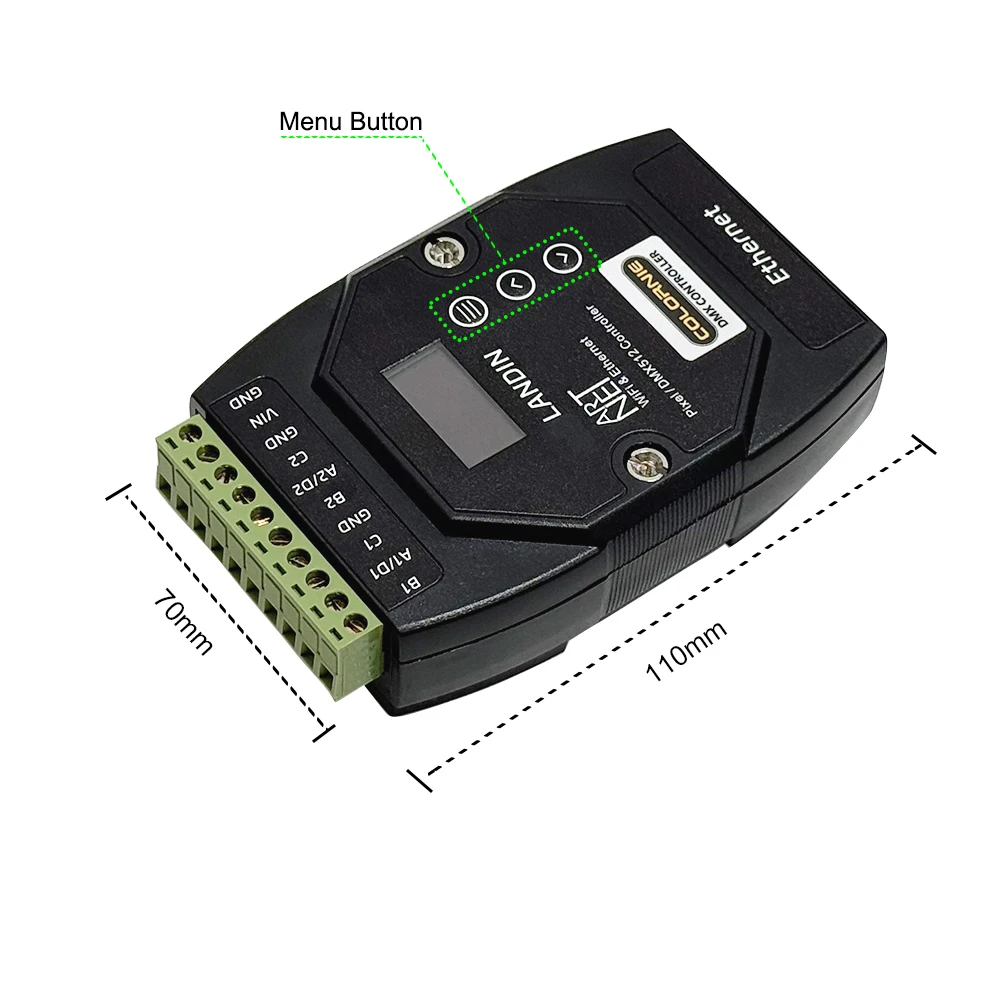 Resolume xLights Artnet/sACN To SPI Pixel Controller 2Port 1360Pixels Control WS2811 WS2812 WS2815 DMX512 For Led Strip Light