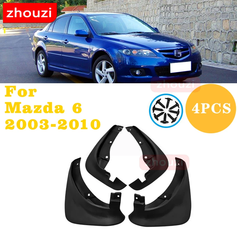 Set Molded Mud Flaps For Mazda 6 ZOOM Sedan 2003-2021 Mudflaps Splash Guards Mud Flap Mudguards Fender 2002 2004 2005 2006 2007