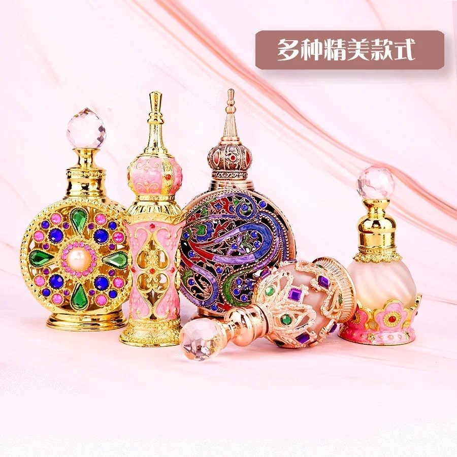 

Retro old sub-bottling metal glass enamel color flavor perfume bottle dipping bottle