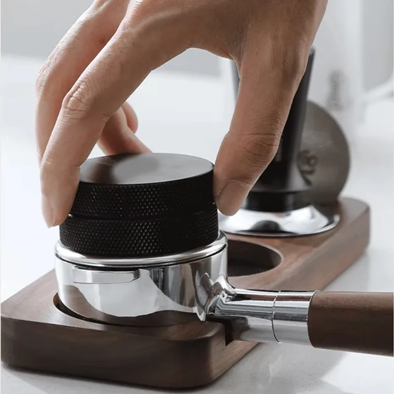 1PC Walnut Wood Coffee Tamper Holder Distributor Plate Espresso Portafilter Organizer Stand Coffee Machine Accessories view 5