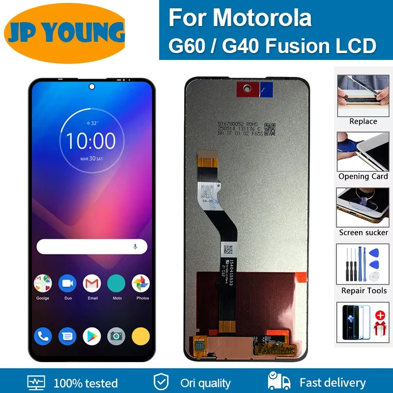 

6.8" Original lcd For Motorola Moto G60 LCD + frame Touch Screen Digitizer Assembly Replacement For Moto G40 Fusion LCD Screen